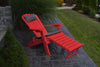A&L Furniture Folding/Reclining Poly Adirondack Chair with Pullout Ottoman, Bright Red