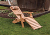 A&L Furniture Folding/Reclining Poly Adirondack Chair with Pullout Ottoman, Cedar