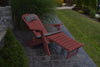 A&L Furniture Folding/Reclining Poly Adirondack Chair with Pullout Ottoman, Cherrywood