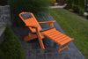 A&L Furniture Folding/Reclining Poly Adirondack Chair with Pullout Ottoman, Orange