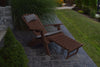 A&L Furniture Folding/Reclining Poly Adirondack Chair with Pullout Ottoman, Tudor Brown