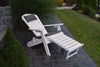 A&L Furniture Folding/Reclining Poly Adirondack Chair with Pullout Ottoman, White