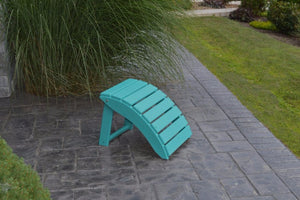 A&L Furniture Folding Poly Ottoman for Adirondack Chairs, Aruba Blue