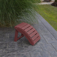 A&L Furniture Folding Poly Ottoman for Adirondack Chairs, Cherrywood