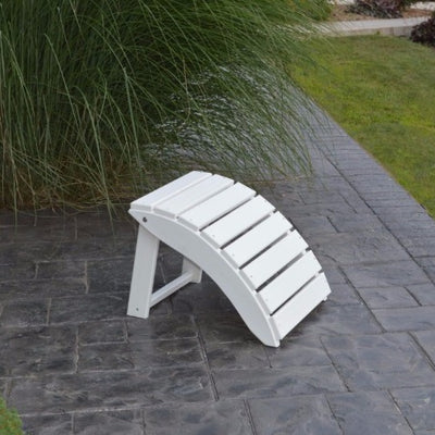 A&L Furniture Folding Poly Ottoman for Adirondack Chairs, White