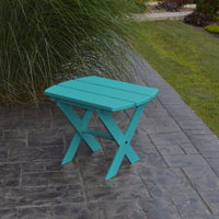 A&L Furniture Co. Amish-Made Folding Poly End Table, Caribbean Blue