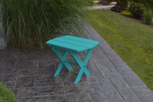 A&L Furniture Co. Amish-Made Folding Poly End Table, Caribbean Blue