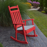 A&L Furniture Amish-Made Poly Porch Rocker, Bright Red