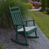 A&L Furniture Amish-Made Poly Porch Rocker, Turf Green