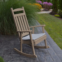 A&L Furniture Amish-Made Poly Porch Rocker, Weathered Wood