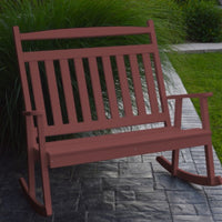 A&L Furniture Amish-Made Poly Double Classic Porch Rocker, Cherrywood