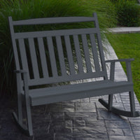 A&L Furniture Amish-Made Poly Double Classic Porch Rocker, Dark Gray