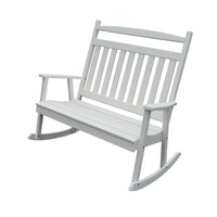 A&L Furniture Amish-Made Poly Double Classic Porch Rocker, White