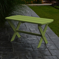 A&L Furniture Amish-Made Poly Folding Oval Coffee Table, Tropical Lime