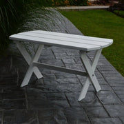 A&L Furniture Amish-Made Poly Folding Oval Coffee Table, White