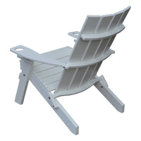 A&L Furniture Co. Folding Poly Hampton Adirondack Chair with Integrated Cupholders, Rear Diagonal View