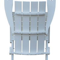 A&L Furniture Co. Folding Poly Hampton Adirondack Chair with Integrated Cupholders, Folded Up