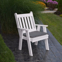 A&L Furniture Amish-Made Poly Traditional English Chair, White