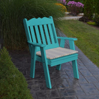A&L Furniture Amish-Made Poly Royal English Chair, Aruba Blue