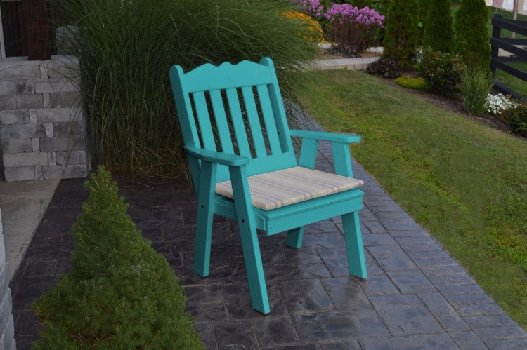 A&L Furniture Amish-Made Poly Royal English Chair, Aruba Blue