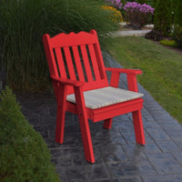 A&L Furniture Amish-Made Poly Royal English Chair, Bright Red