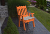A&L Furniture Amish-Made Poly Royal English Chair, Orange