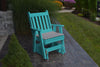 A&L Furniture Amish-Made Poly Traditional English Glider Chair, Aruba Blue