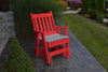 A&L Furniture Amish-Made Poly Traditional English Glider Chair, Bright Red