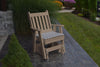 A&L Furniture Amish-Made Poly Traditional English Glider Chair, Weathered Wood