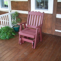 A&L Furniture Amish-Made Poly Royal English Glider Chair, Cherrywood