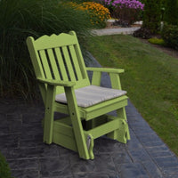 A&L Furniture Amish-Made Poly Royal English Glider Chair, Tropical Lime