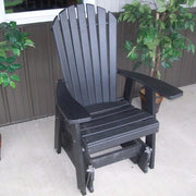A&L Furniture Amish-Made Poly Adirondack Glider Chair, Black