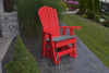 A&L Furniture Amish-Made Poly Adirondack Glider Chair, Bright Red