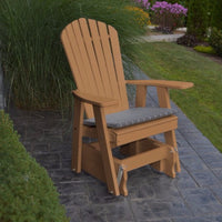 A&L Furniture Amish-Made Poly Adirondack Glider Chair, Cedar