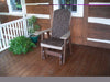 A&L Furniture Amish-Made Poly Adirondack Glider Chair, Weathered Wood