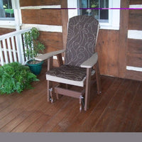 A&L Furniture Amish-Made Poly Adirondack Glider Chair, Weathered Wood