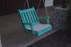 A&L Furniture Amish-Made Poly Traditional English Chair Swing, Aruba Blue