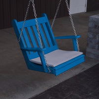 A&L Furniture Amish-Made Poly Traditional English Chair Swing, Blue