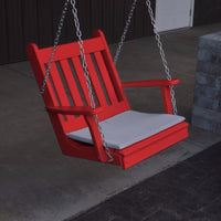 A&L Furniture Amish-Made Poly Traditional English Chair Swing, Bright Red