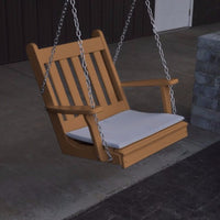 A&L Furniture Amish-Made Poly Traditional English Chair Swing, Cedar