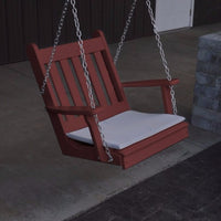 A&L Furniture Amish-Made Poly Traditional English Chair Swing, Cherrywood