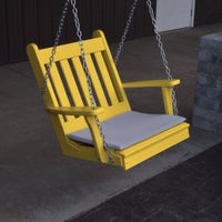 A&L Furniture Amish-Made Poly Traditional English Chair Swing, Lemon Yellow