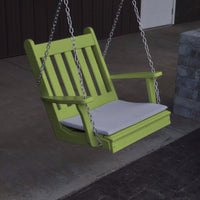 A&L Furniture Amish-Made Poly Traditional English Chair Swing, Tropical Lime