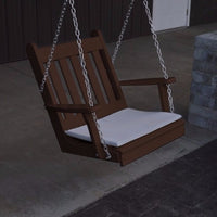 A&L Furniture Amish-Made Poly Traditional English Chair Swing, Tudor Brown