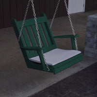 A&L Furniture Amish-Made Poly Traditional English Chair Swing, Turf Green