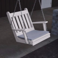 A&L Furniture Amish-Made Poly Traditional English Chair Swing, White