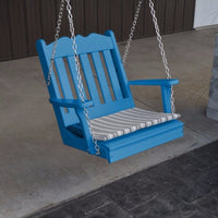 A&L Furniture Amish-Made Poly Royal English Chair Swing, Blue