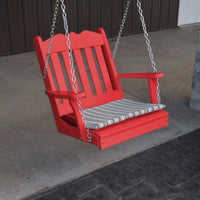 A&L Furniture Amish-Made Poly Royal English Chair Swing, Bright Red