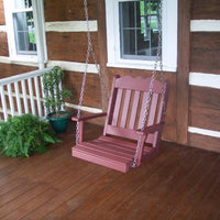 A&L Furniture Amish-Made Poly Royal English Chair Swing, Cherrywood