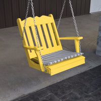 A&L Furniture Amish-Made Poly Royal English Chair Swing, Lemon Yellow